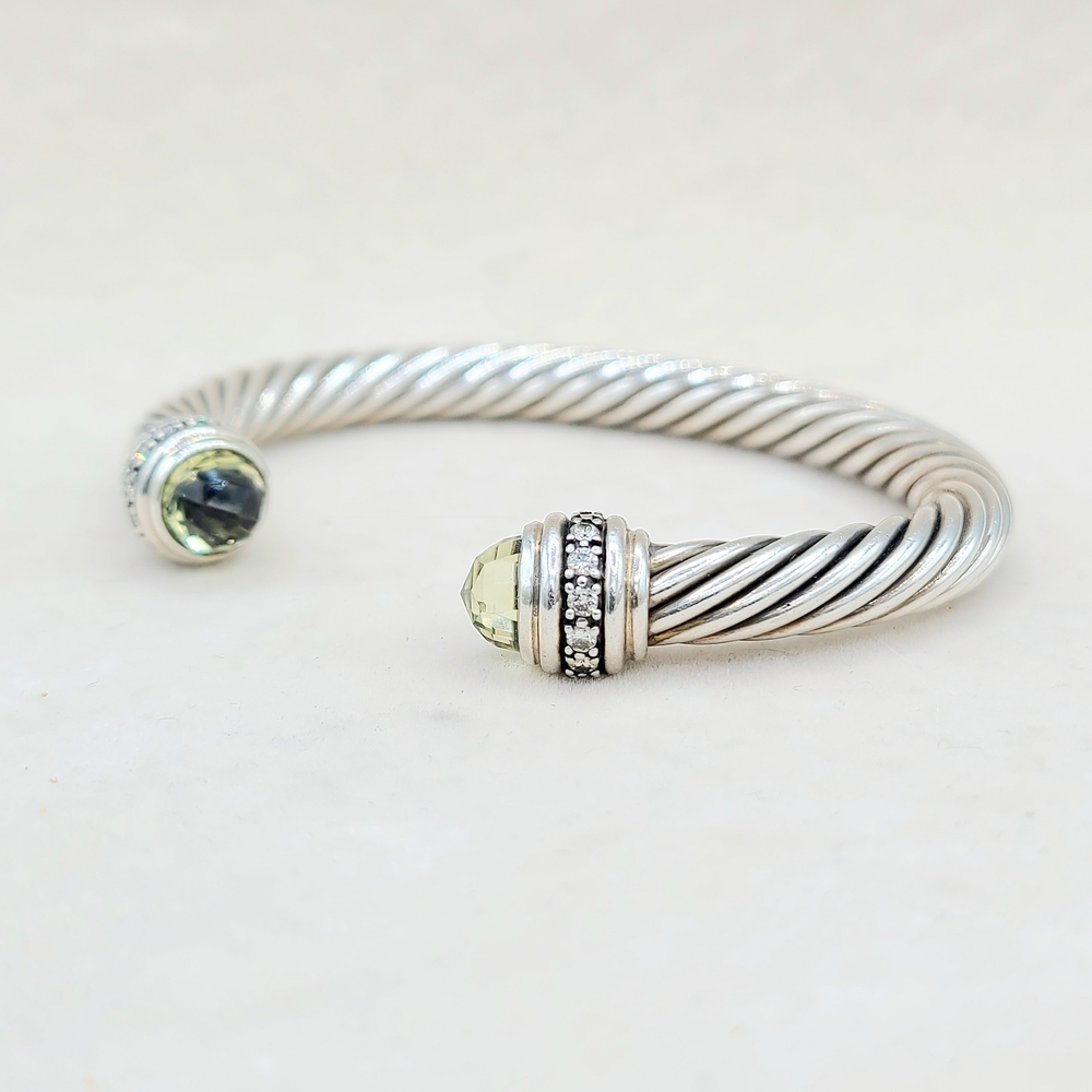 David Yurman 7mm Lemon Citrine Diamond Bracelet - Picture 5 of 13